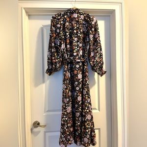 NEW Ann Taylor Collared Midi Floral Dress Fall NWT size 12 shirtdress